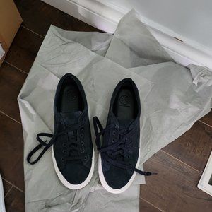 Tory Burch navy suede sneakers
